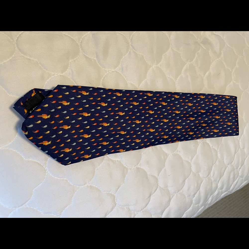 Blue Salvatore Ferragamo Multicolored Parrot Tie
